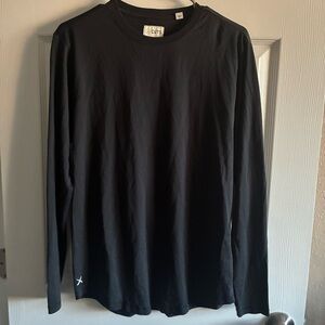 Cuts Men’s Black Long Sleeve Shirt, 100% Pima Cotton, Size Small